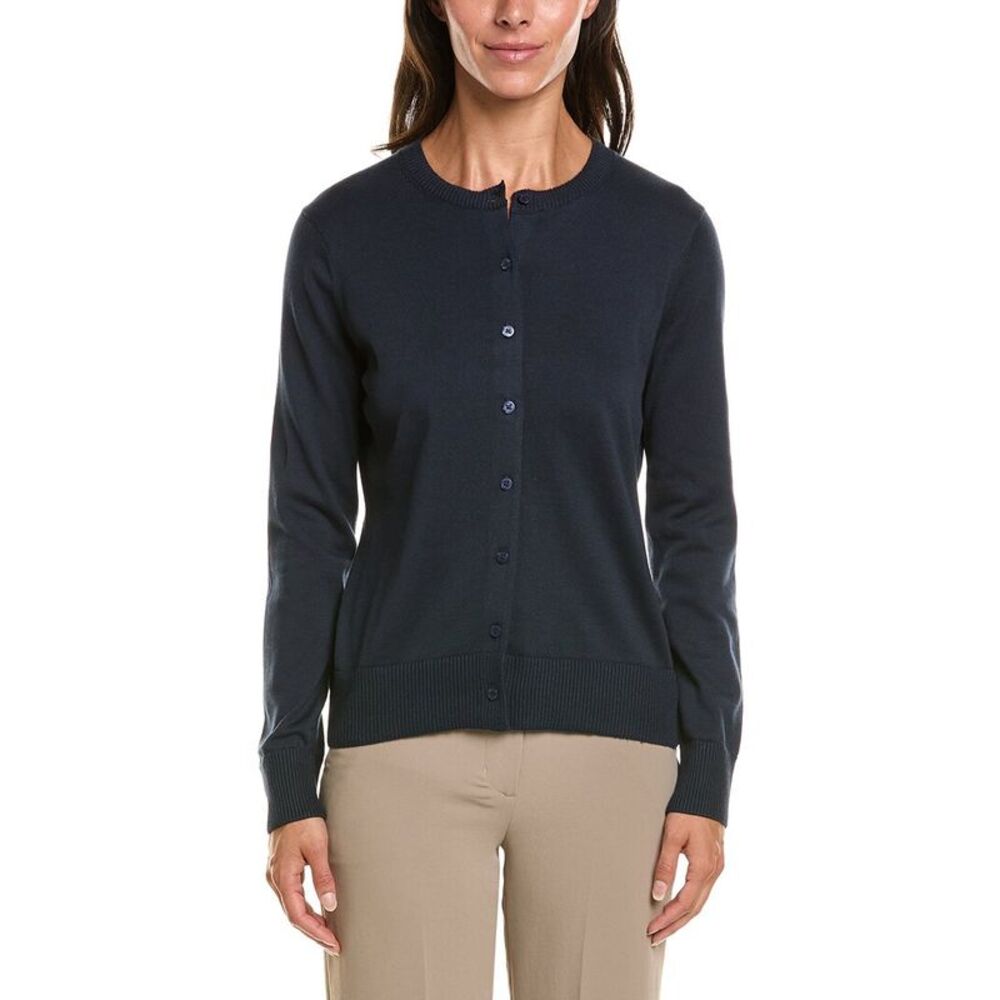 Brooks Brothers Womens Cable Cardigan, Navy